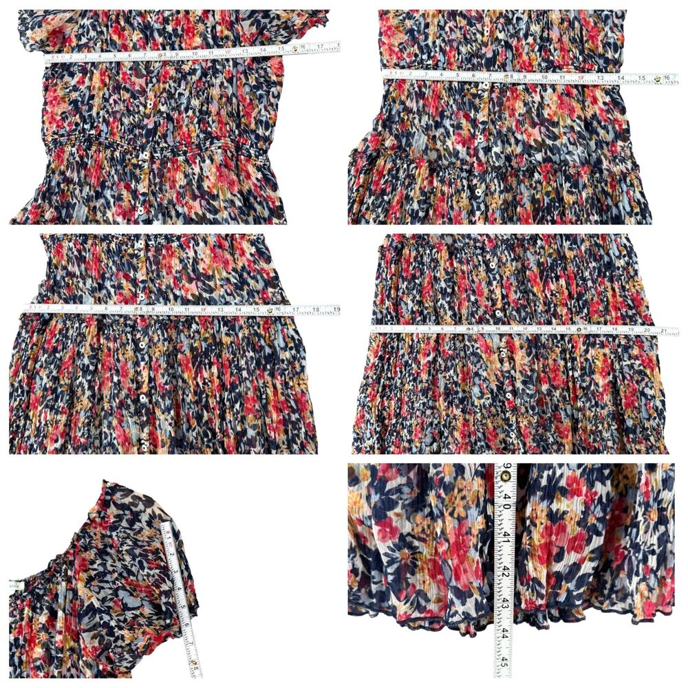 Sundance Clarisse Floral Dress Small Midi Tiered Smocked Waist Cottagecore Boho - Picture 7 of 9